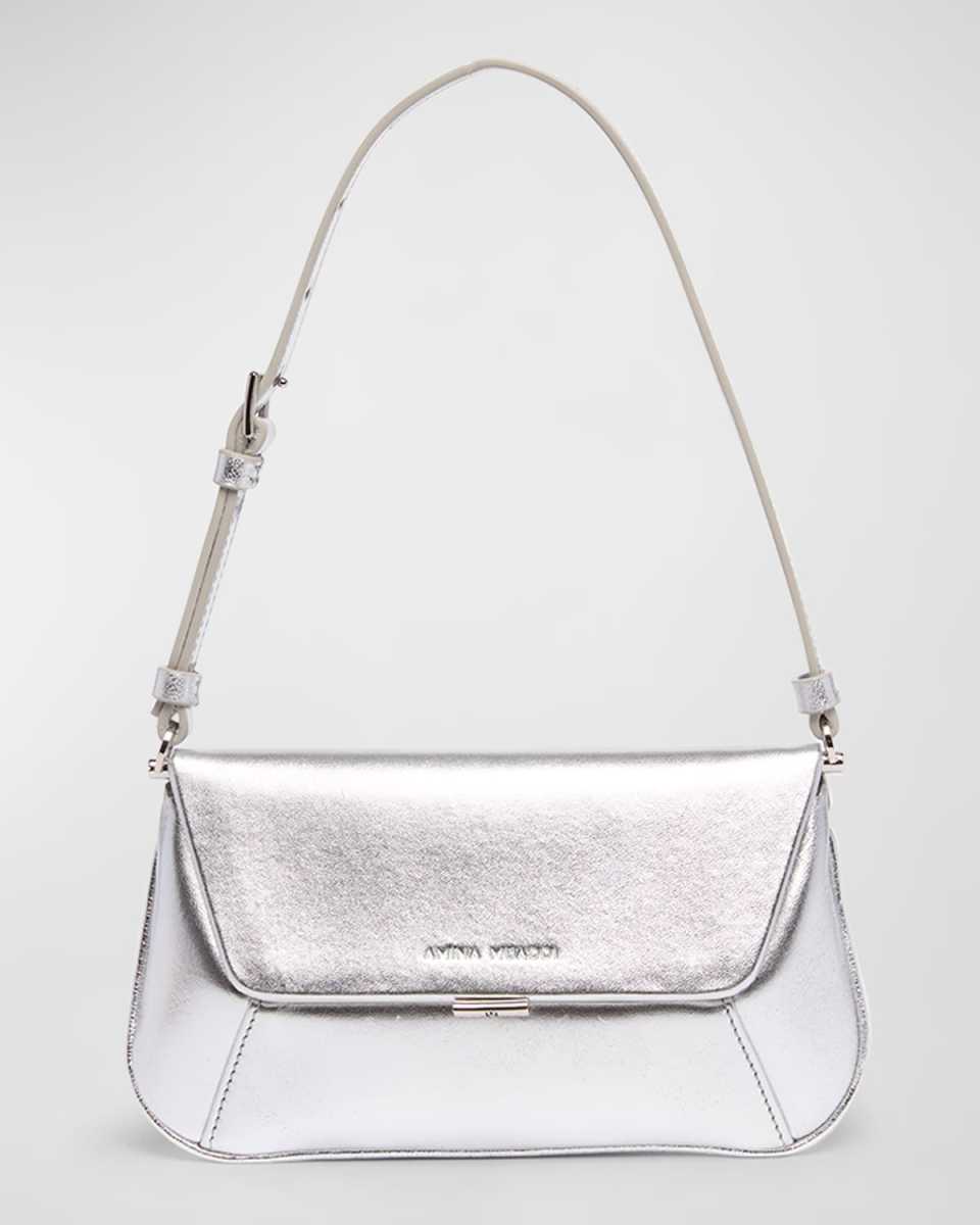 Ami Mini Frame Metallic Leather Shoulder Bag